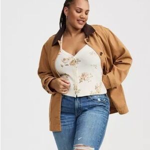Torrid Brown Twill Barn Jacket 4 NWT
